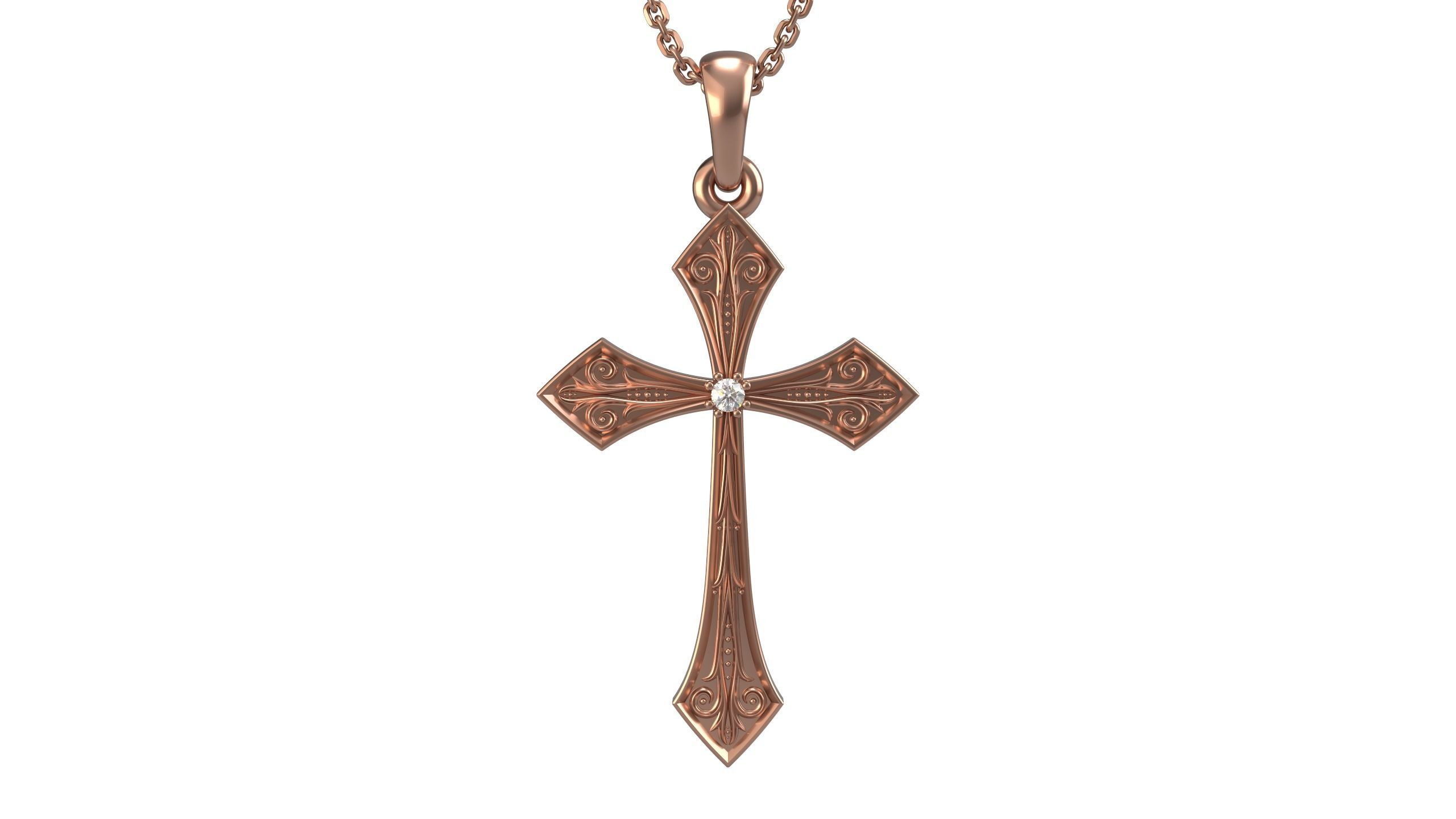 Cross pendant 16 3D print model_4