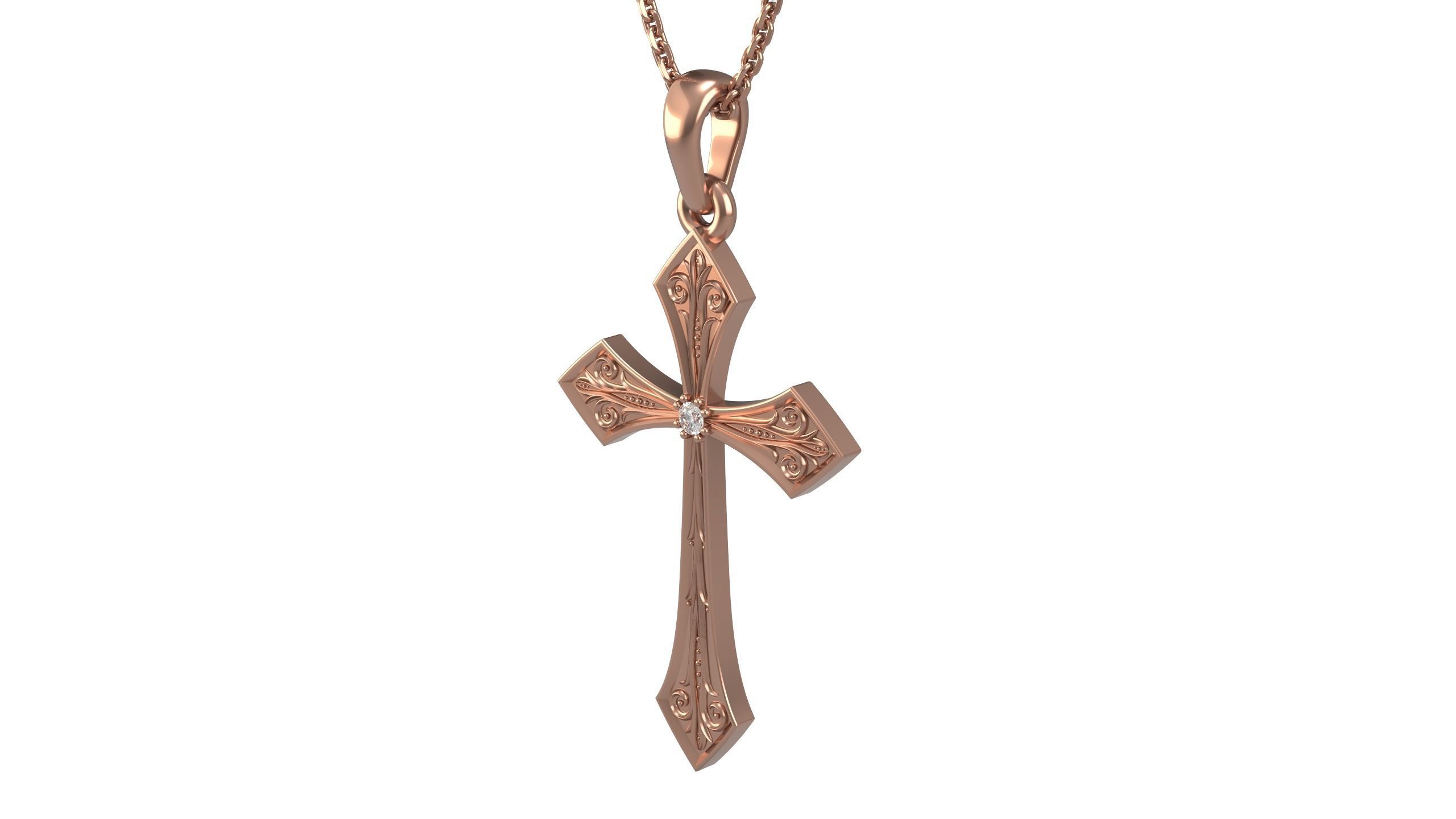 Cross pendant 16 3D print model_5