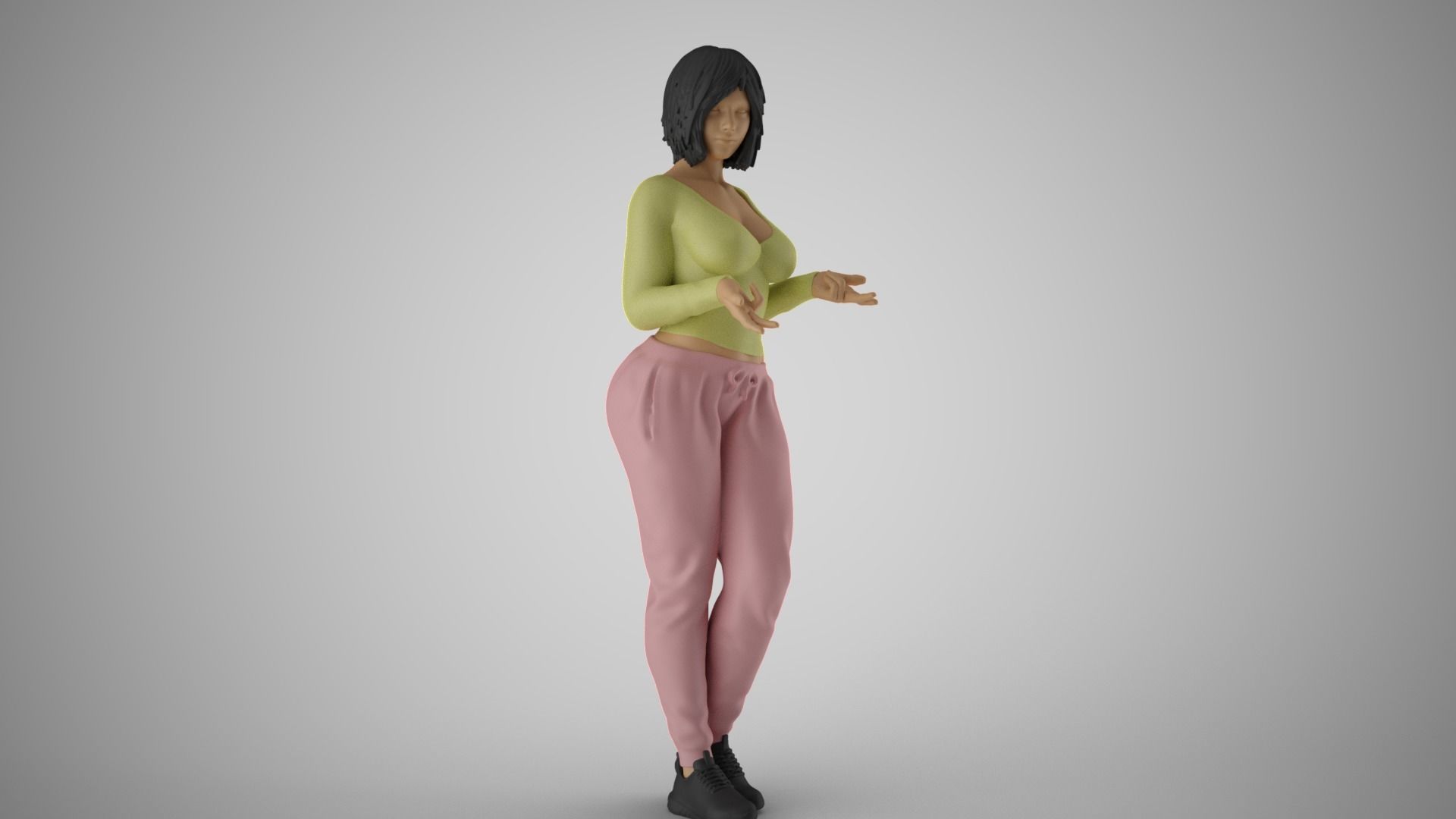 Very Expressive Girl 3D print model_11