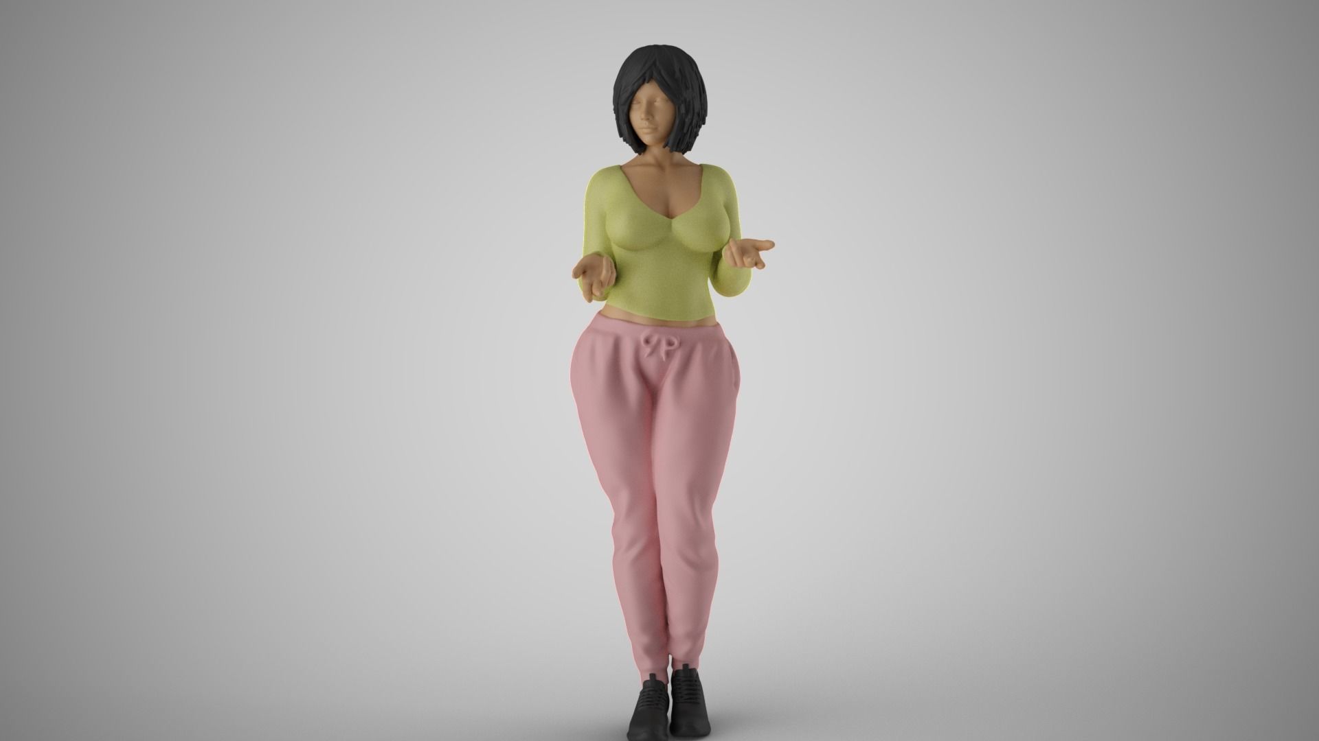 Very Expressive Girl 3D print model_13
