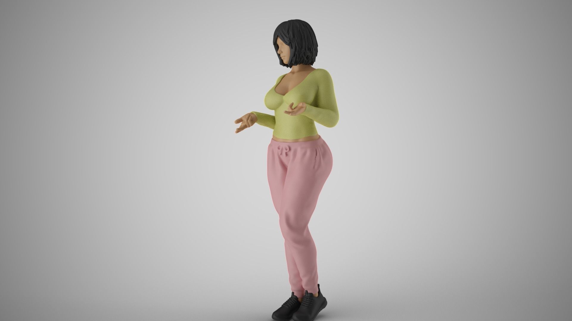 Very Expressive Girl 3D print model_10