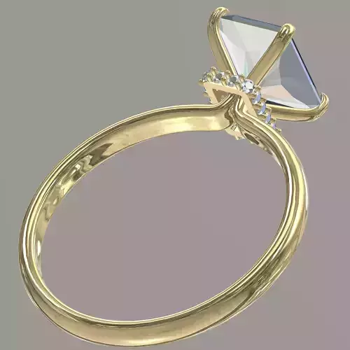 3 Carat Radiant Hidden Halo Engagement Ring 