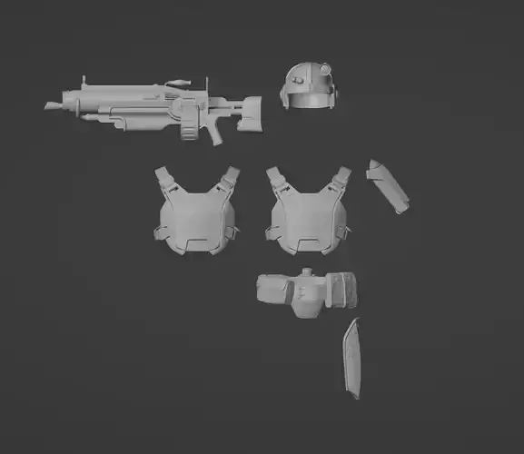 F4 Combat Armor One-Twelfth Scale 3D print model