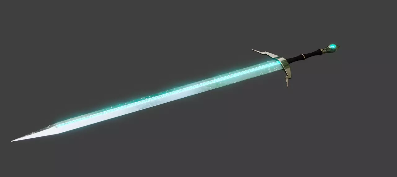 sword with cool lightning animation 3D model_0