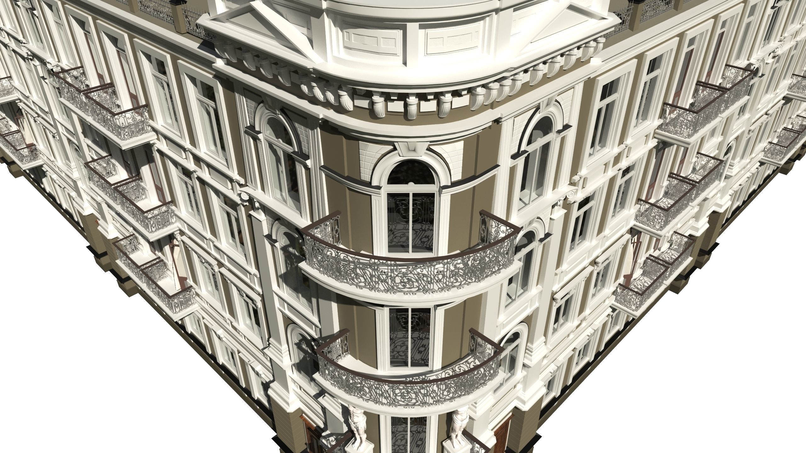 Classic residential building for the European Street 3 3D model 3D model_6