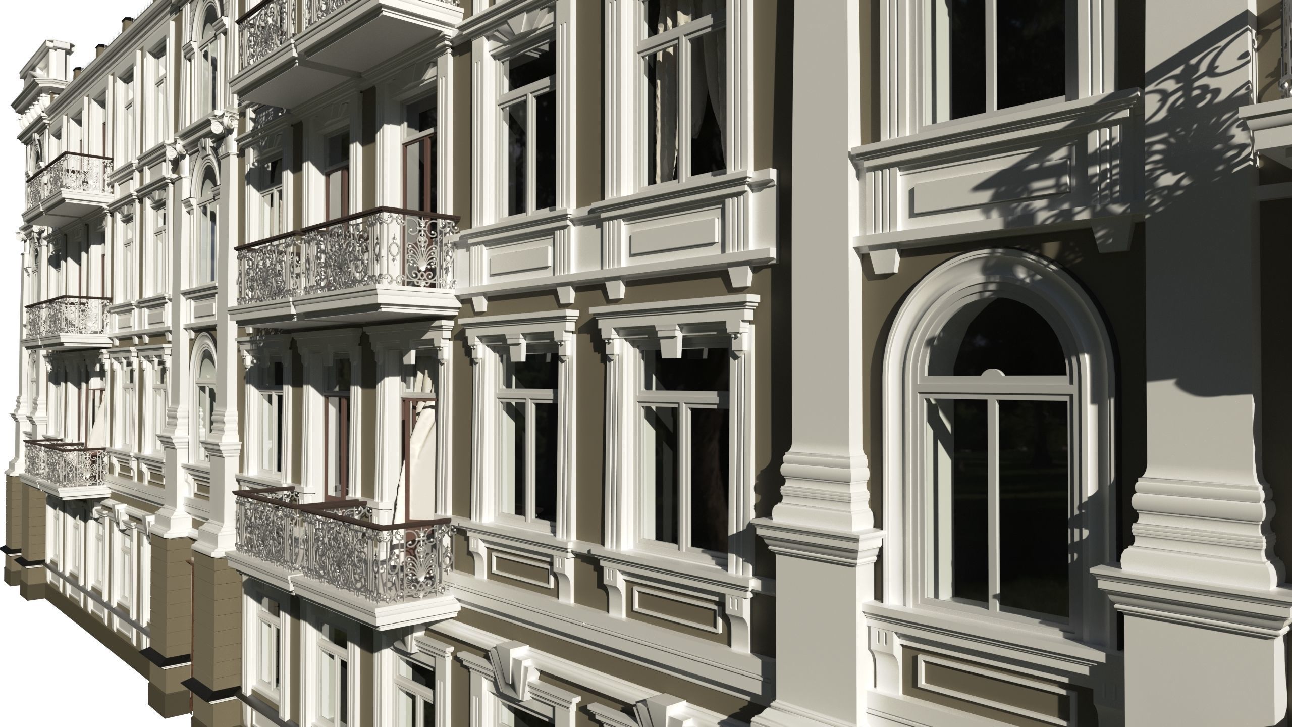 Classic residential building for the European Street 3 3D model 3D model_5