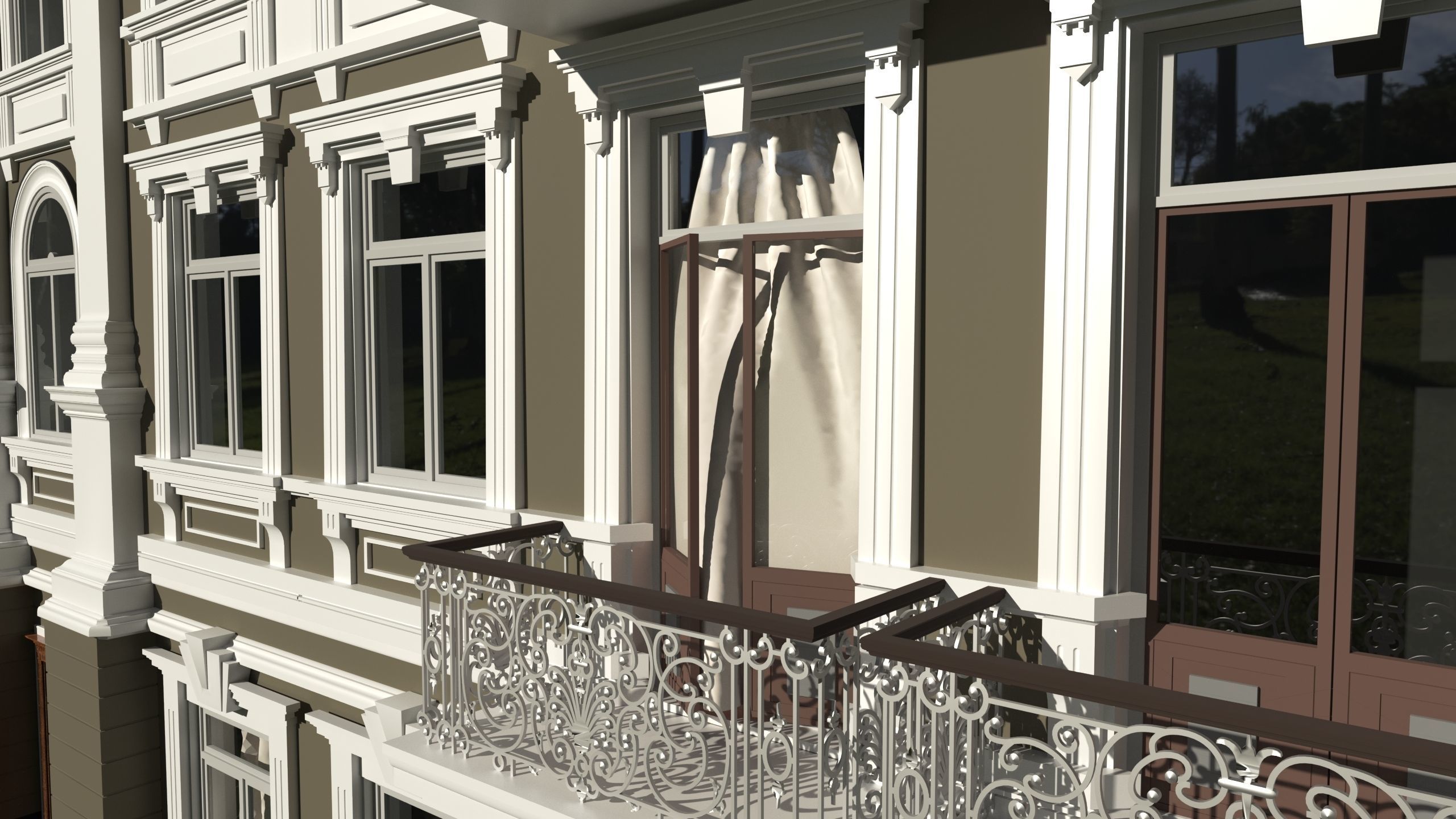Classic residential building for the European Street 3 3D model 3D model_7
