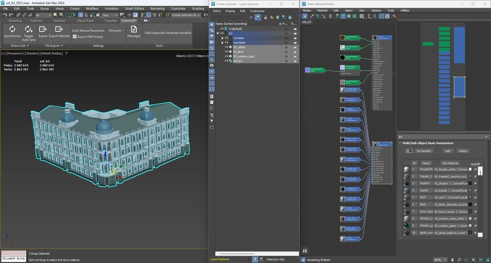 Classic residential building for the European Street 3 3D model 3D model_10