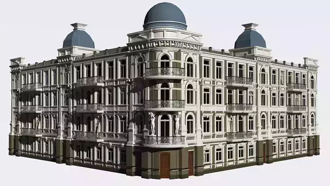 Classic residential building for the European Street 3 3D model 3D model