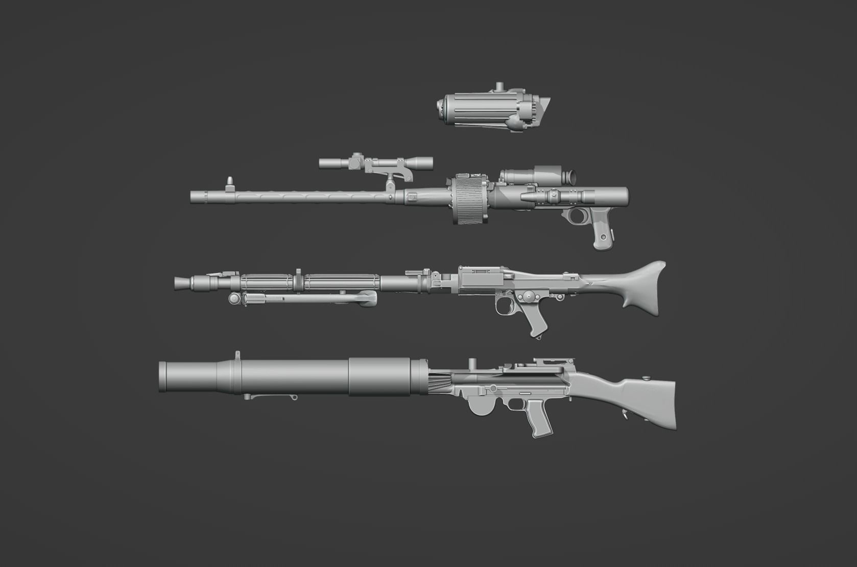 Sandtrooper Blaster Pack One-Twelfth Scale 3D print model_1