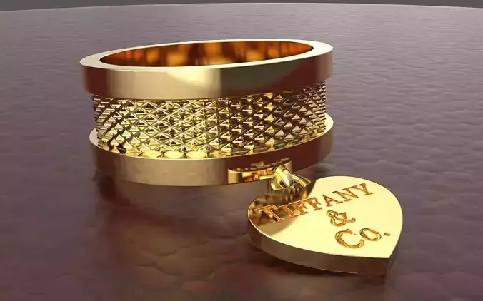 Tiffany ring  heart 3D print model