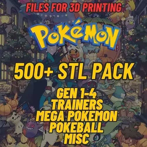 Pokemon STL 3D File Bundle Pack 3D Printed Pokemon Miniatures 3D print model