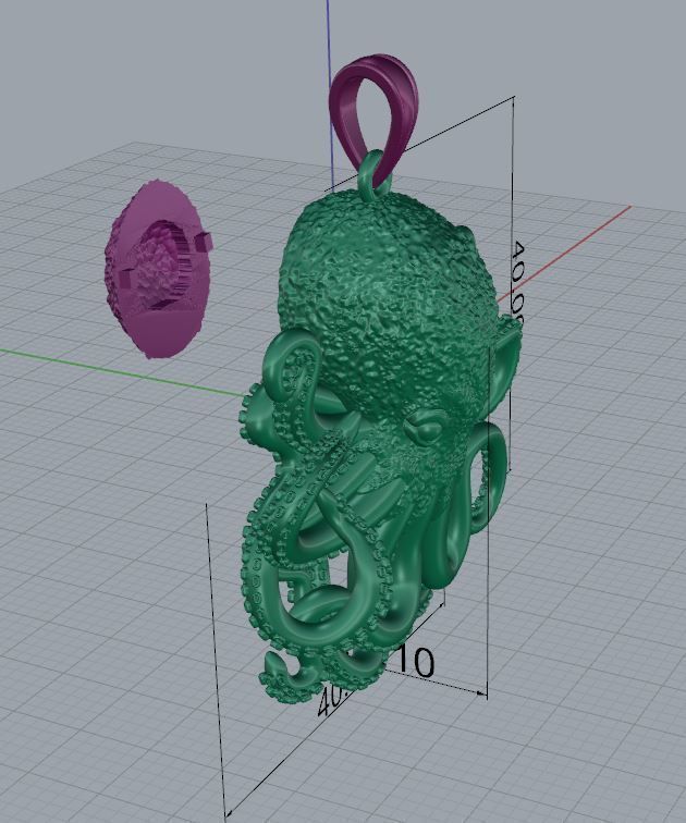 Pendant Octopus 3D print model_9