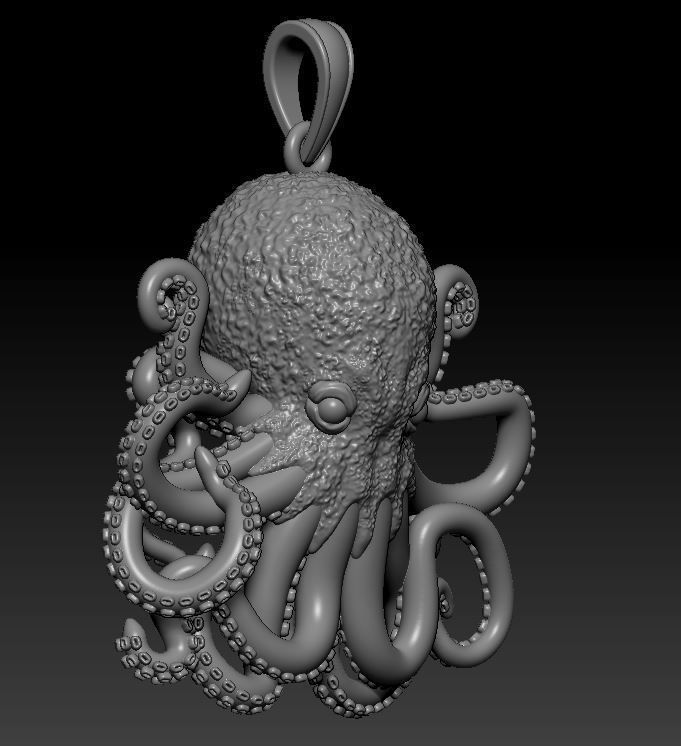 Pendant Octopus 3D print model_1