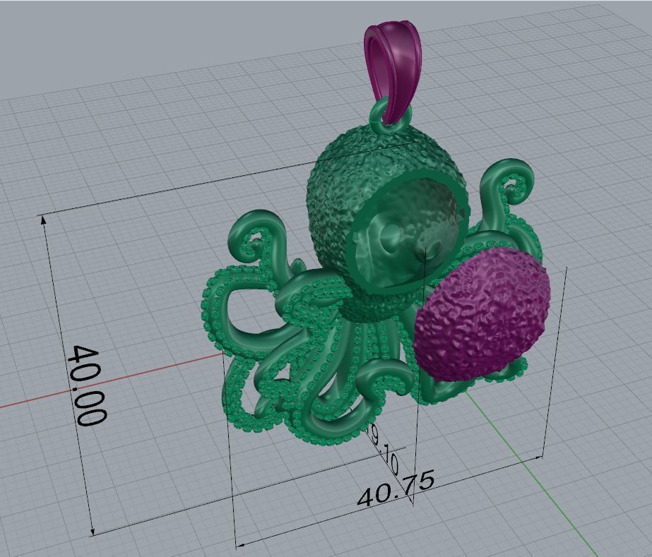 Pendant Octopus 3D print model_8