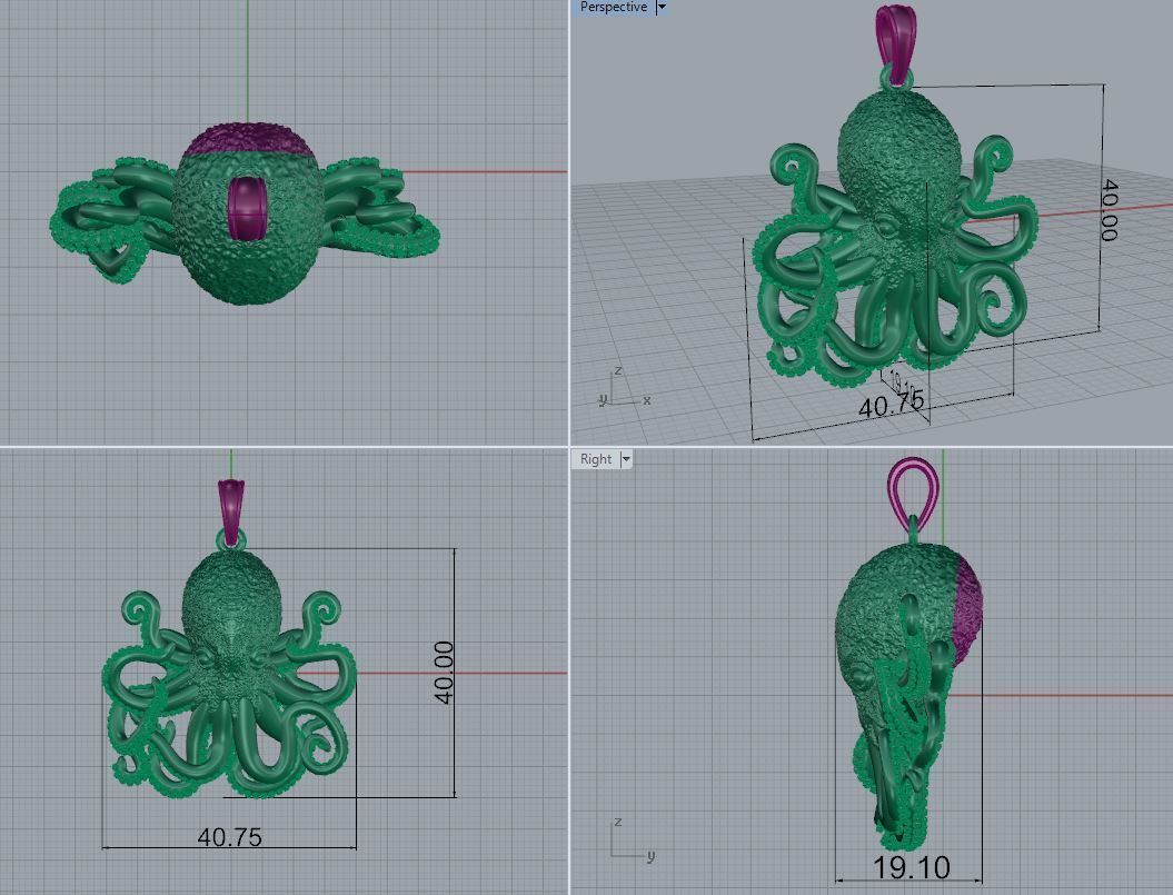 Pendant Octopus 3D print model_7