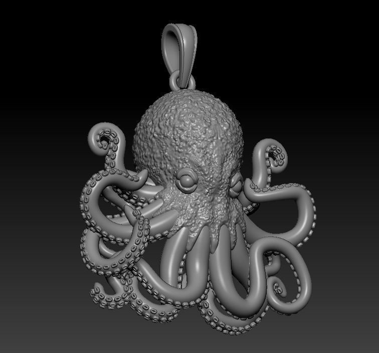 Pendant Octopus 3D print model_3