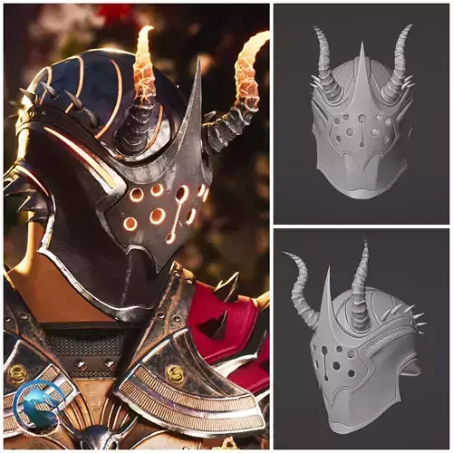 Reiko helmet from MK1 - Crazed Melee 3D print model