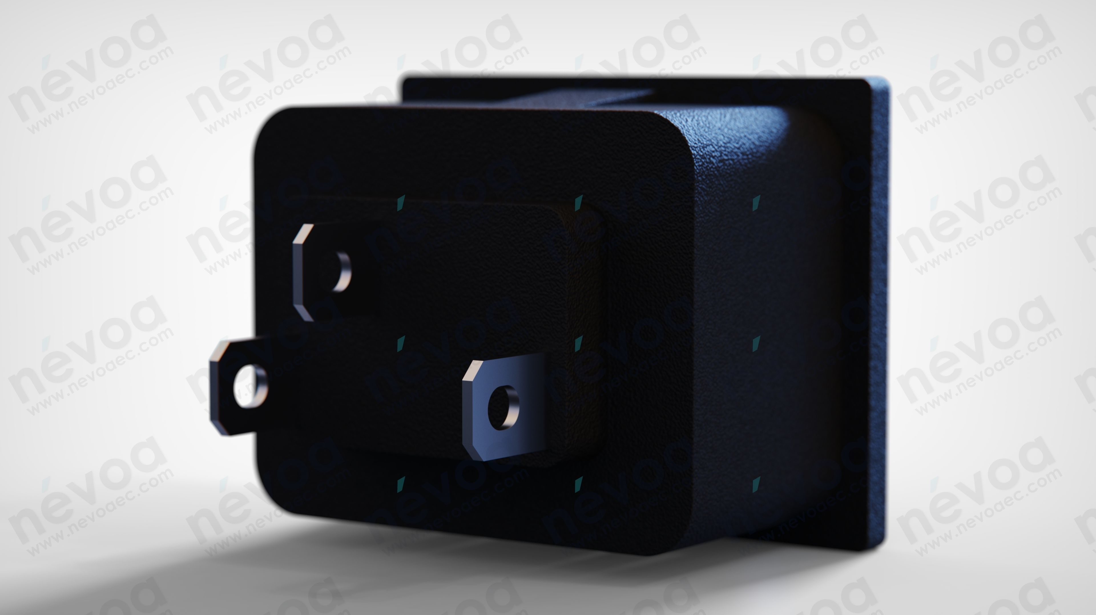 IEC Connectors - PX0592-15-63 - Snap Fit to Panel Outlet 3D model_1