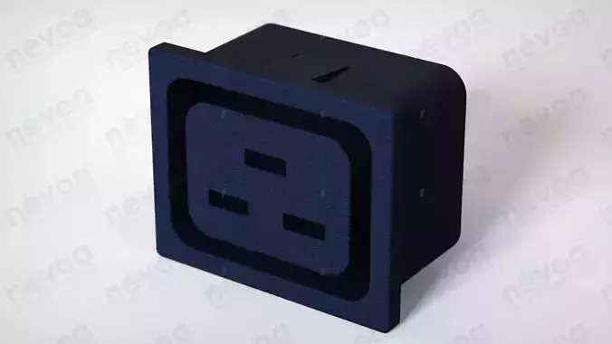 IEC Connectors - PX0592-15-63 - Snap Fit to Panel Outlet 3D model