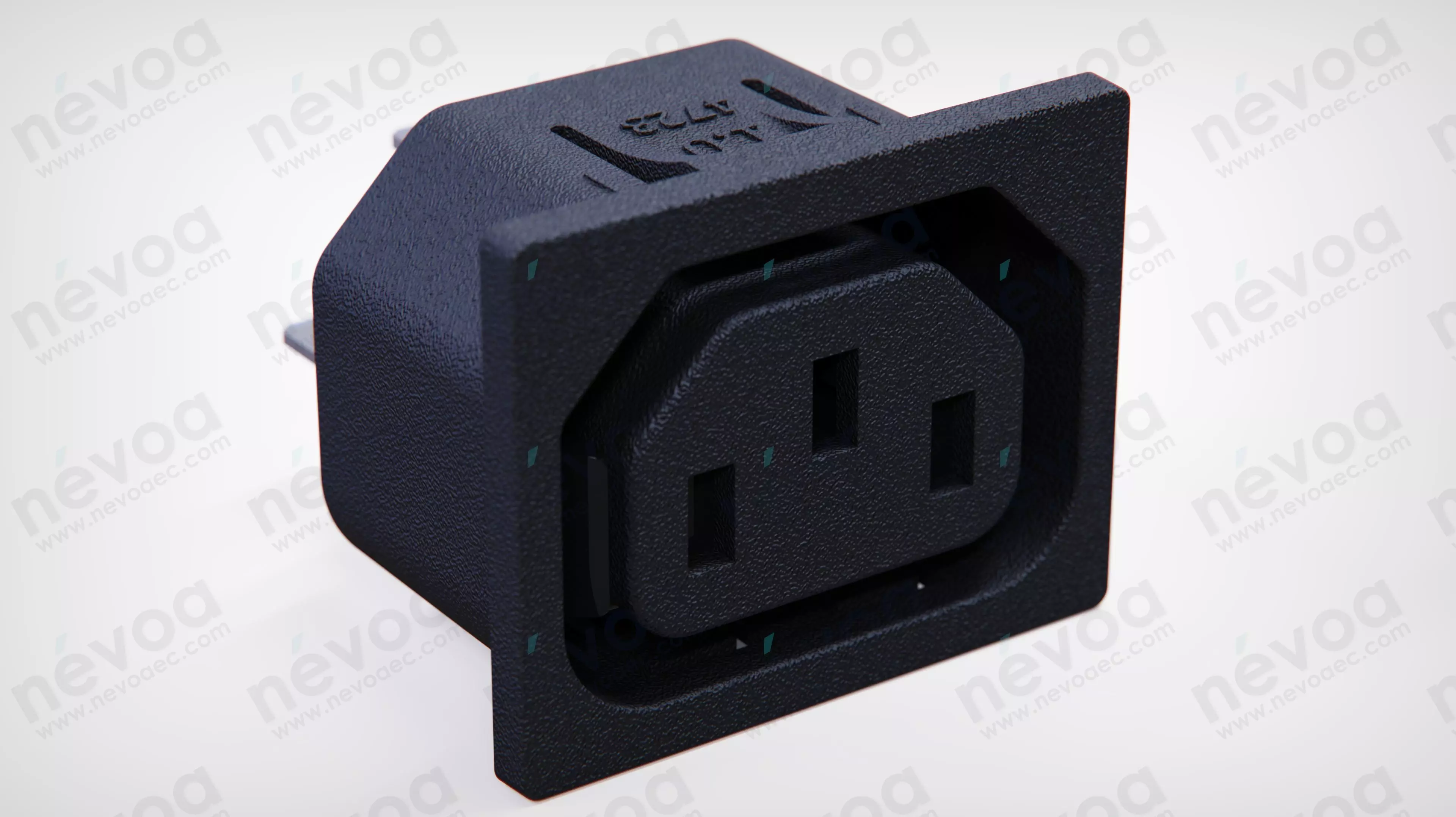 IEC Appliance Outlet F - 4723 - Snap-in version from front side 3D model