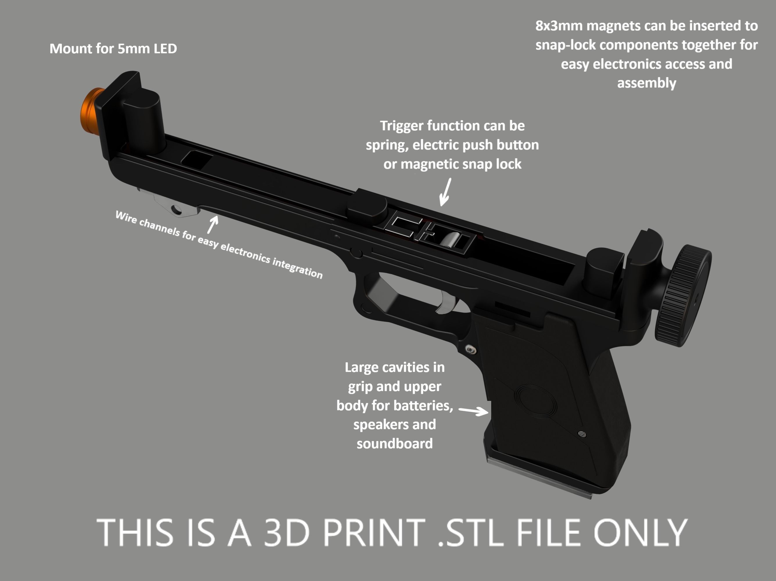 Clone Trooper DC-17 Blaster Pistol Pack 3D print model_1