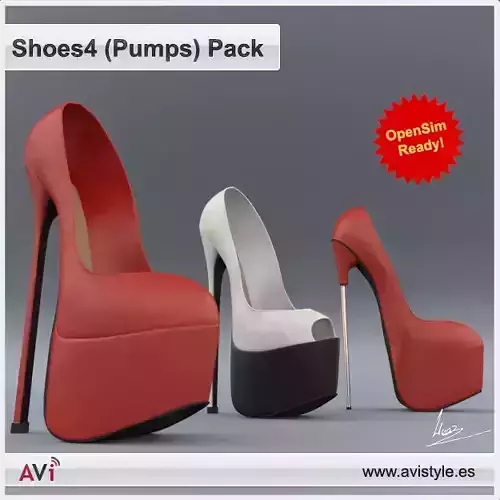 Shoe 4-V2 Pumps Low-poly 3D model