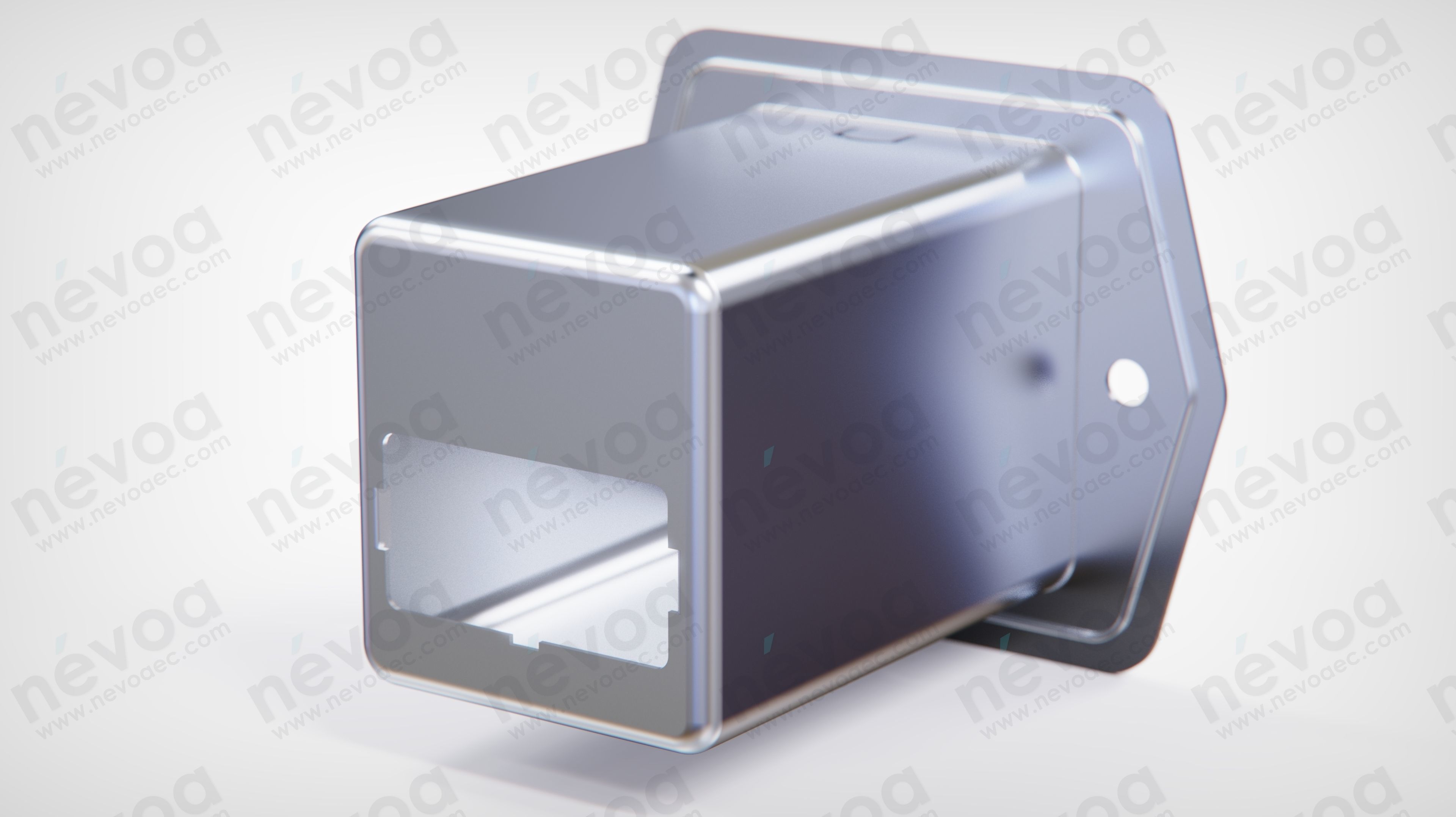 IEC Appliance Inlet - 5707 - Screw-on version from front or rear 3D model_3