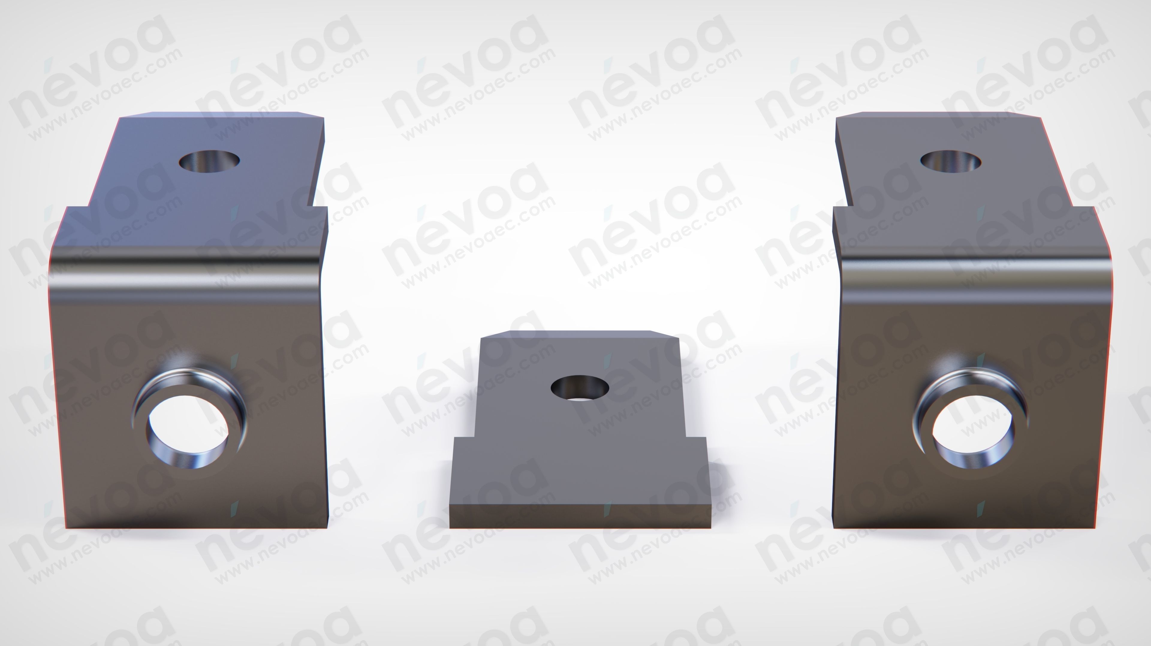 IEC Appliance Inlet - 5707 - Screw-on version from front or rear 3D model_6