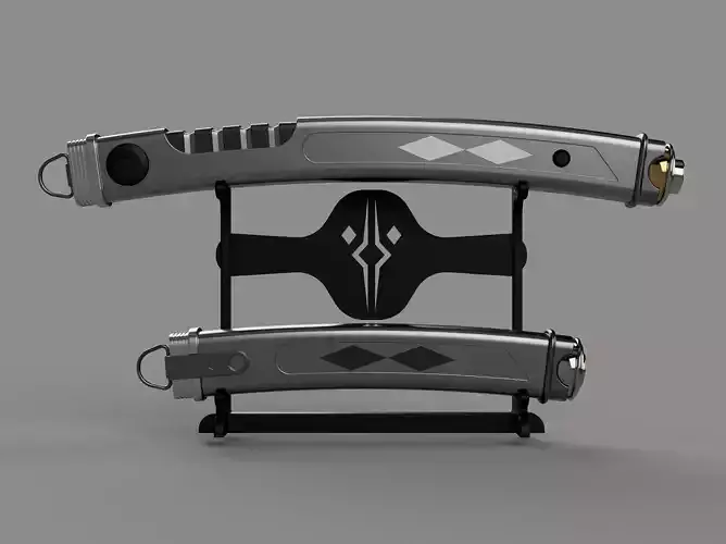 Ahsoka Tano White Lightsabers with Stand - 3D Print STL File 3D print model Ahsoka Tano White Lightsabers with Stand - 3D Print STL File 3D print model