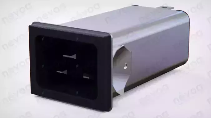IEC Appliance Inlet C20 - C20F - Snap-in mounting from front