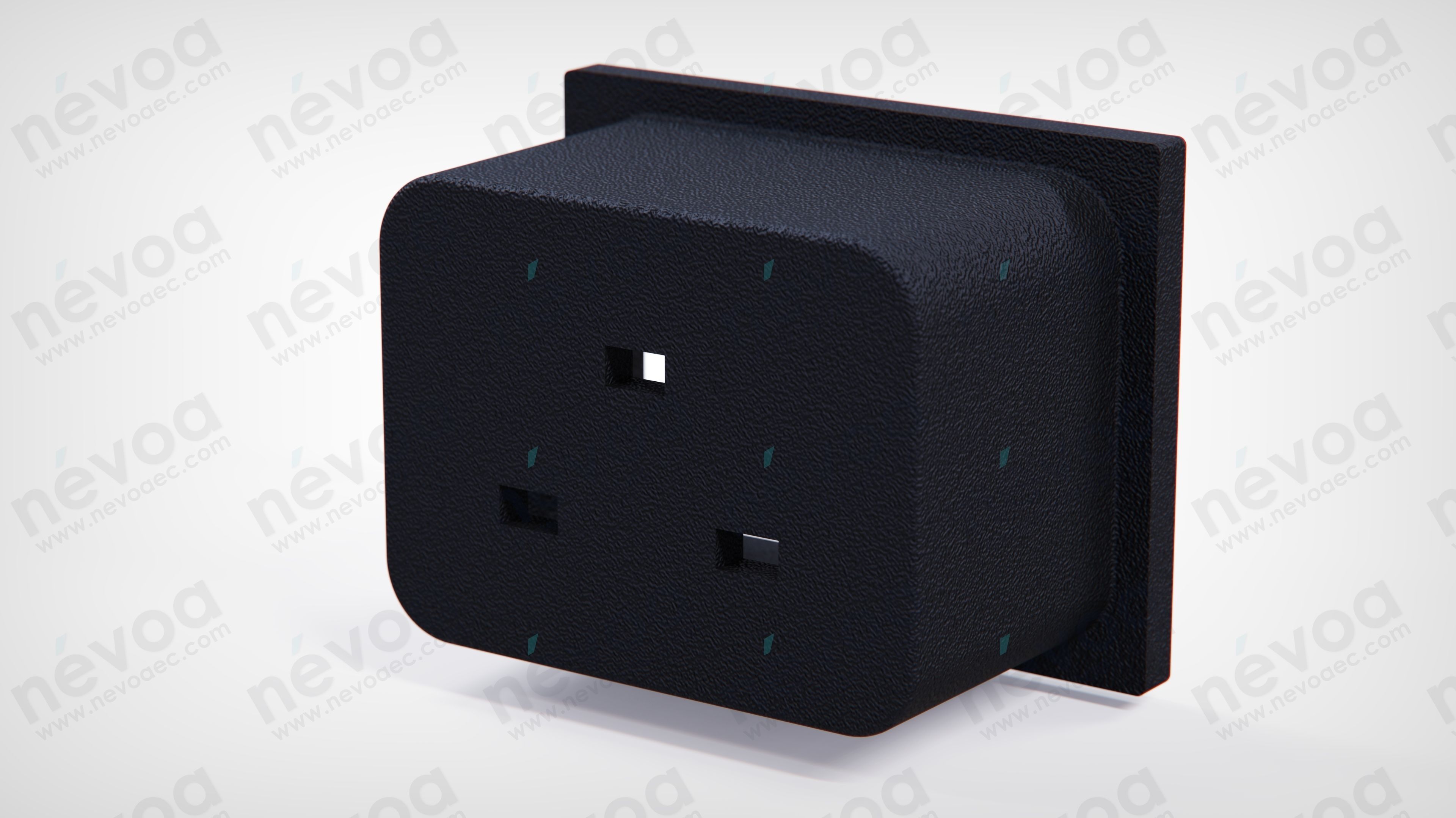 IEC Appliance Inlet C20 - C20F - Snap-in mounting from front 3D model_3