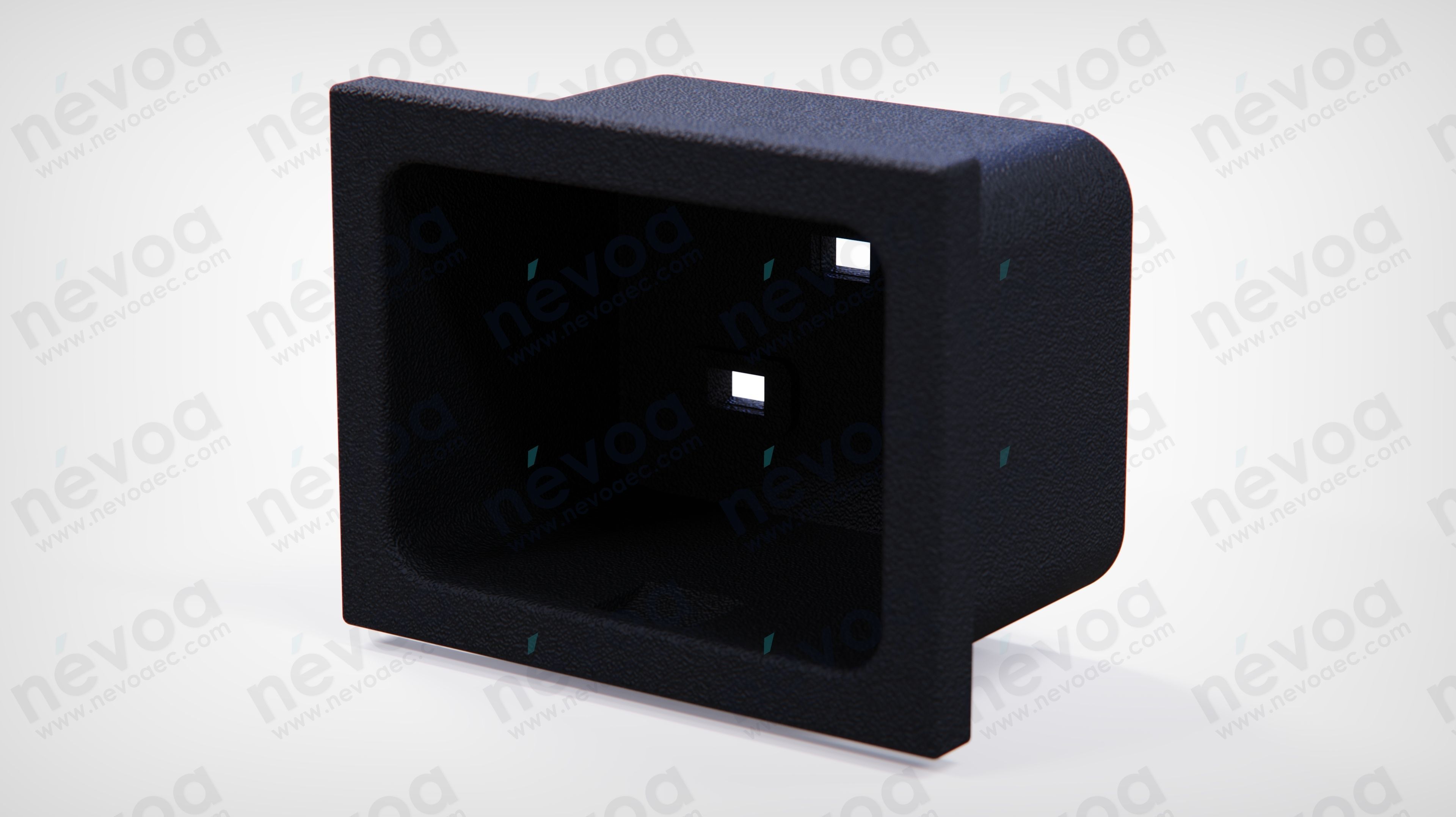 IEC Appliance Inlet C20 - C20F - Snap-in mounting from front 3D model_2