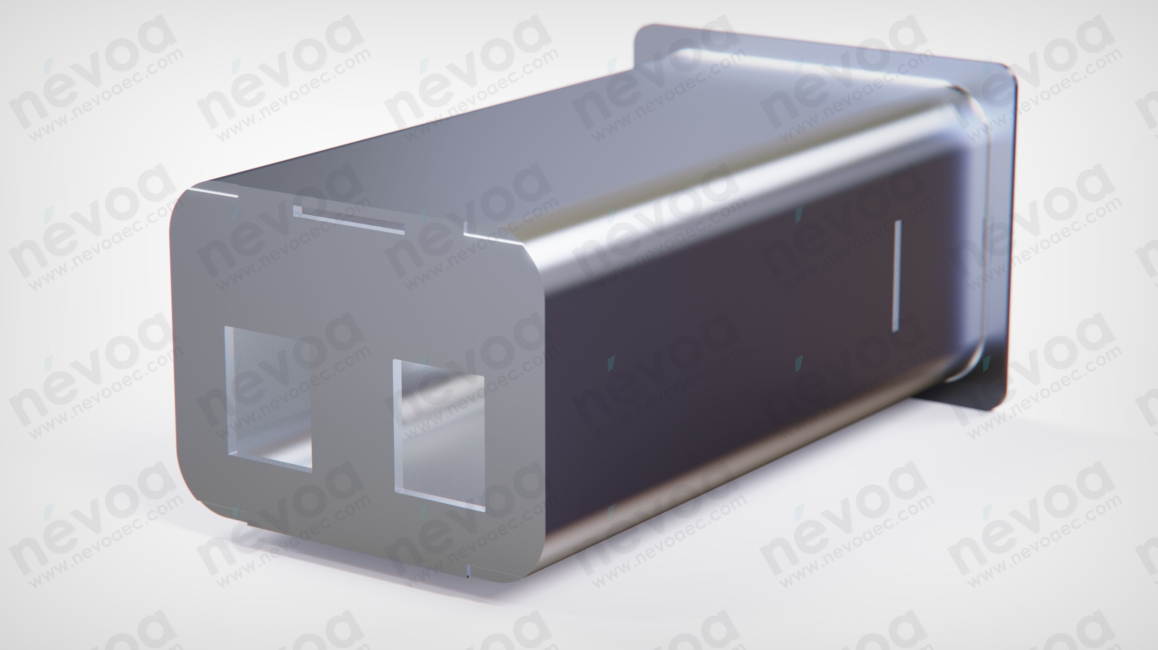 IEC Appliance Inlet C20 - C20F - Snap-in mounting from front 3D model_5