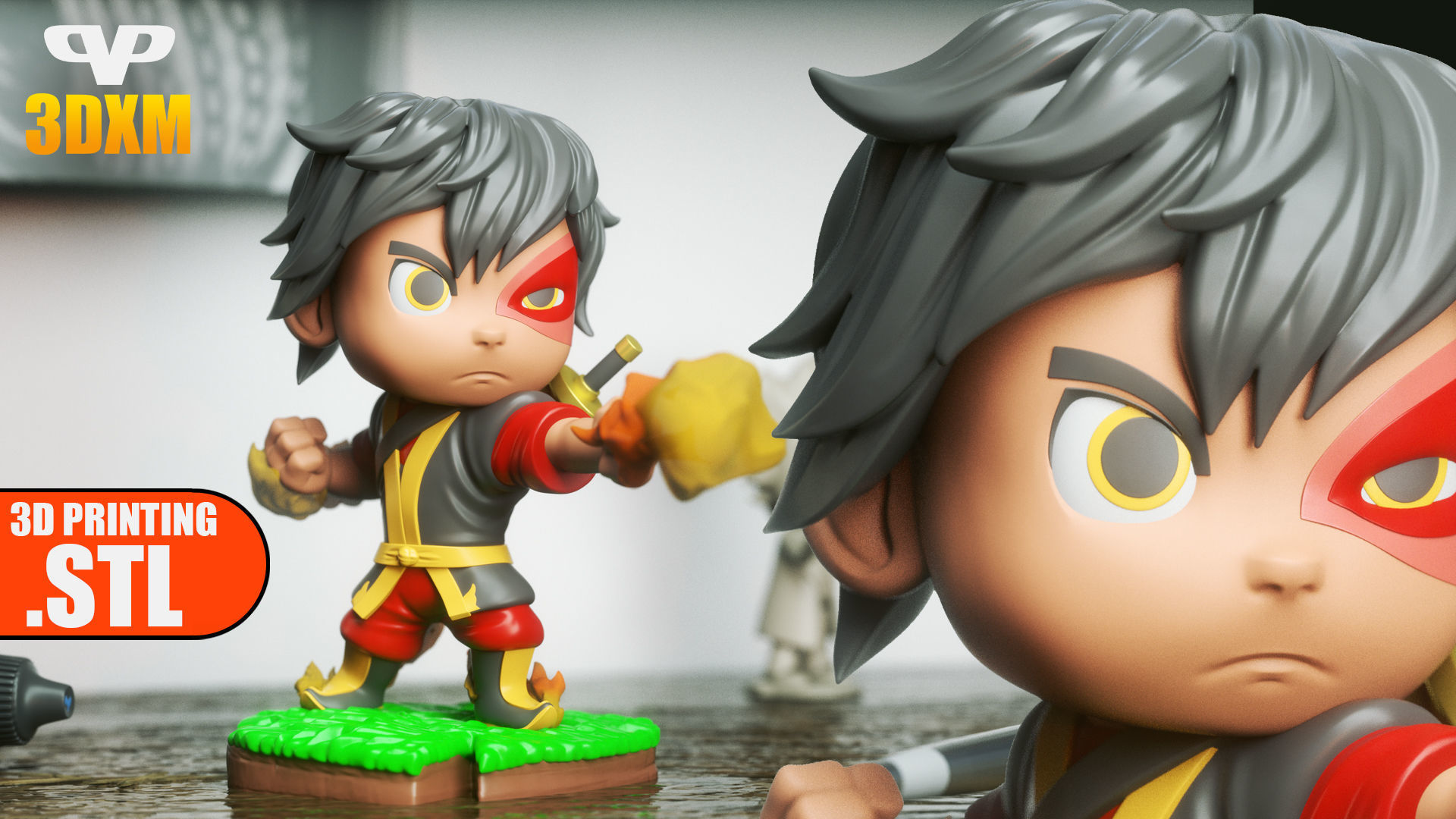 Zuko Chibi STL for 3D Printing 3DXM ChibiSTL 3D print model_1