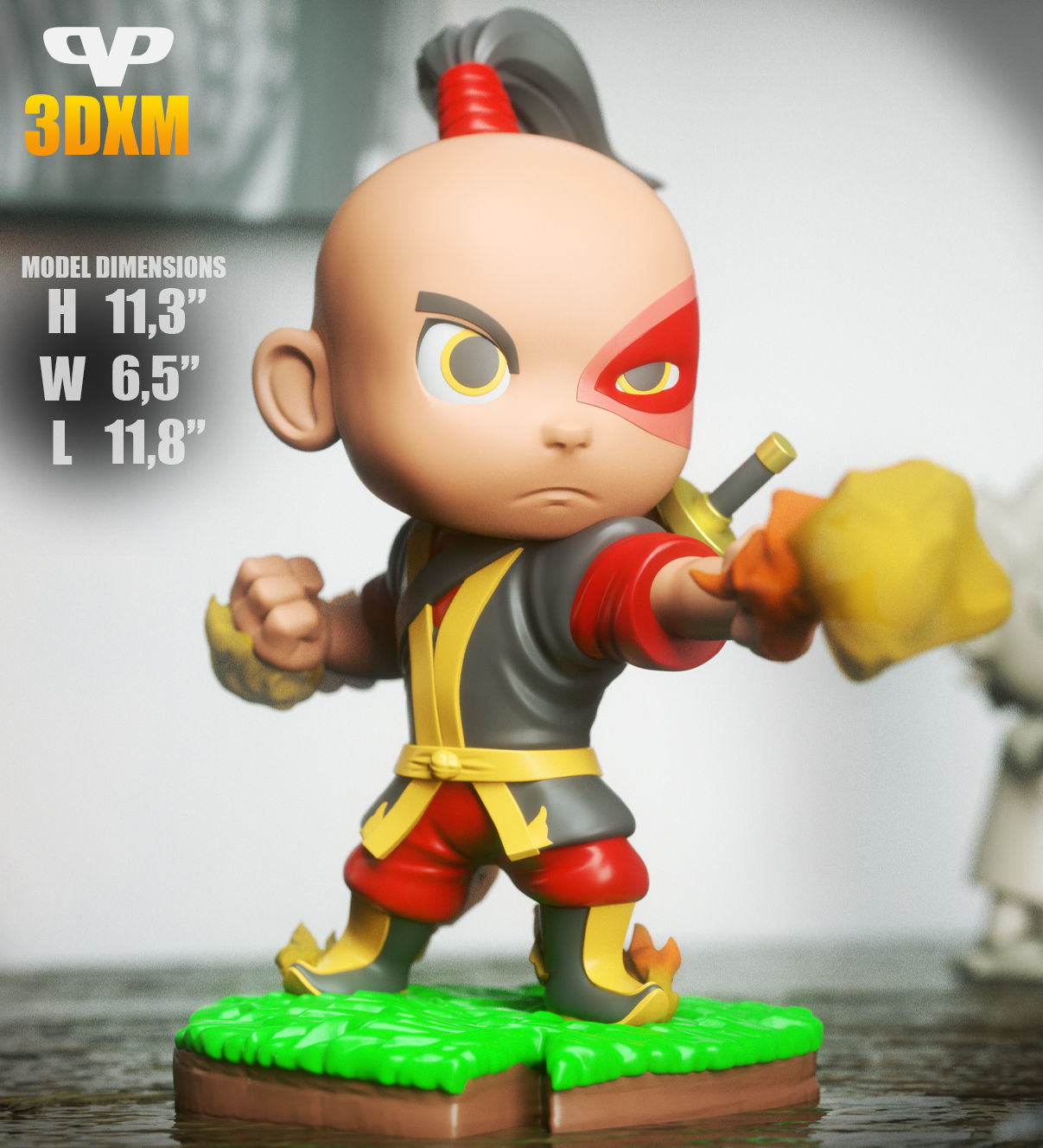 Zuko Chibi STL for 3D Printing 3DXM ChibiSTL 3D print model_5