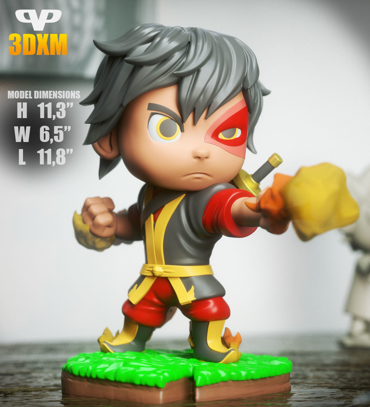Zuko Chibi STL for 3D Printing 3DXM ChibiSTL 3D print model_6