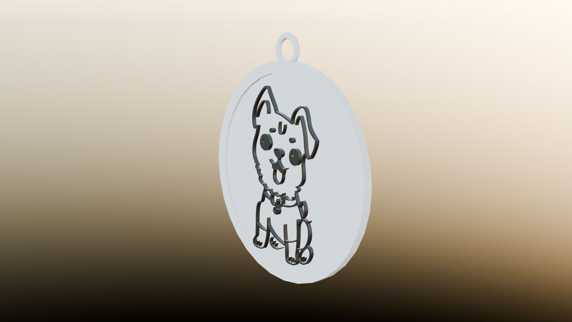 Cute dog stickers drawing 3D print model_1