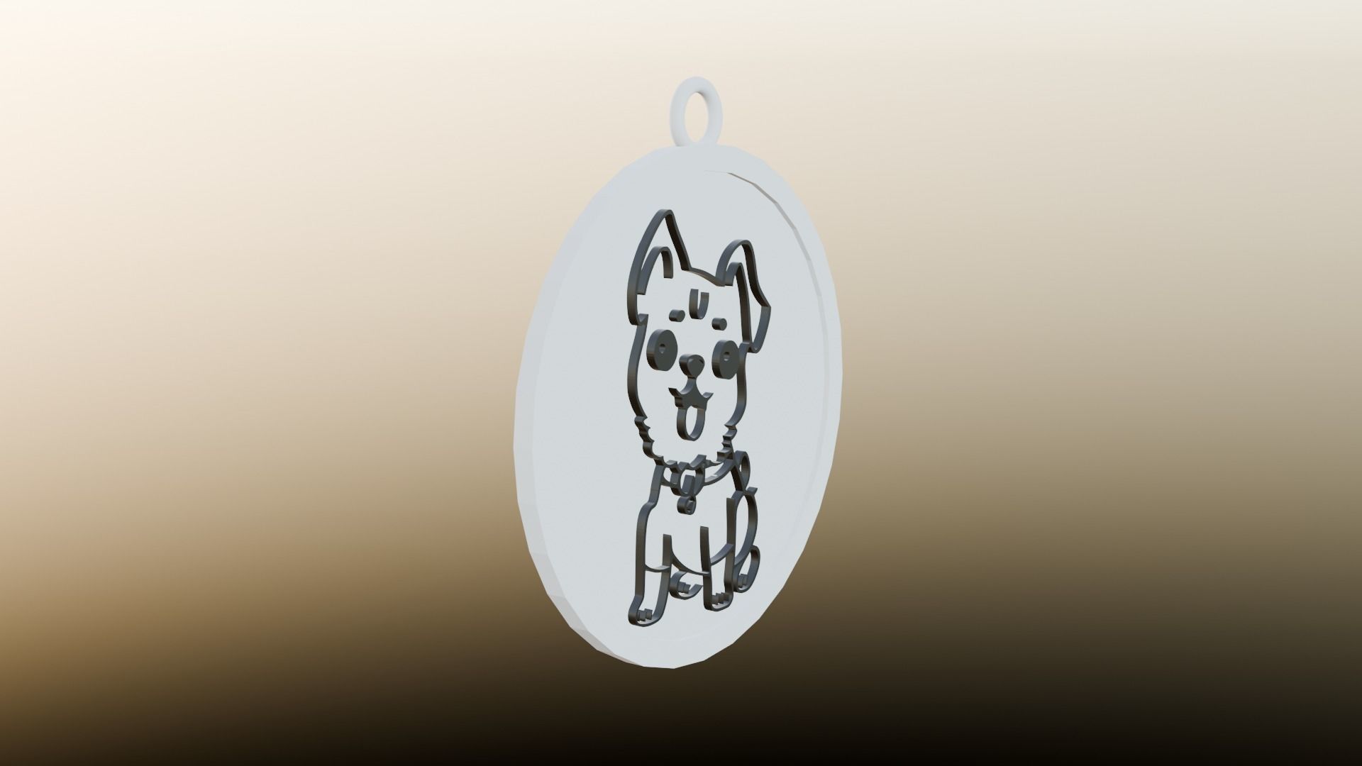 Cute dog stickers drawing 3D print model_3