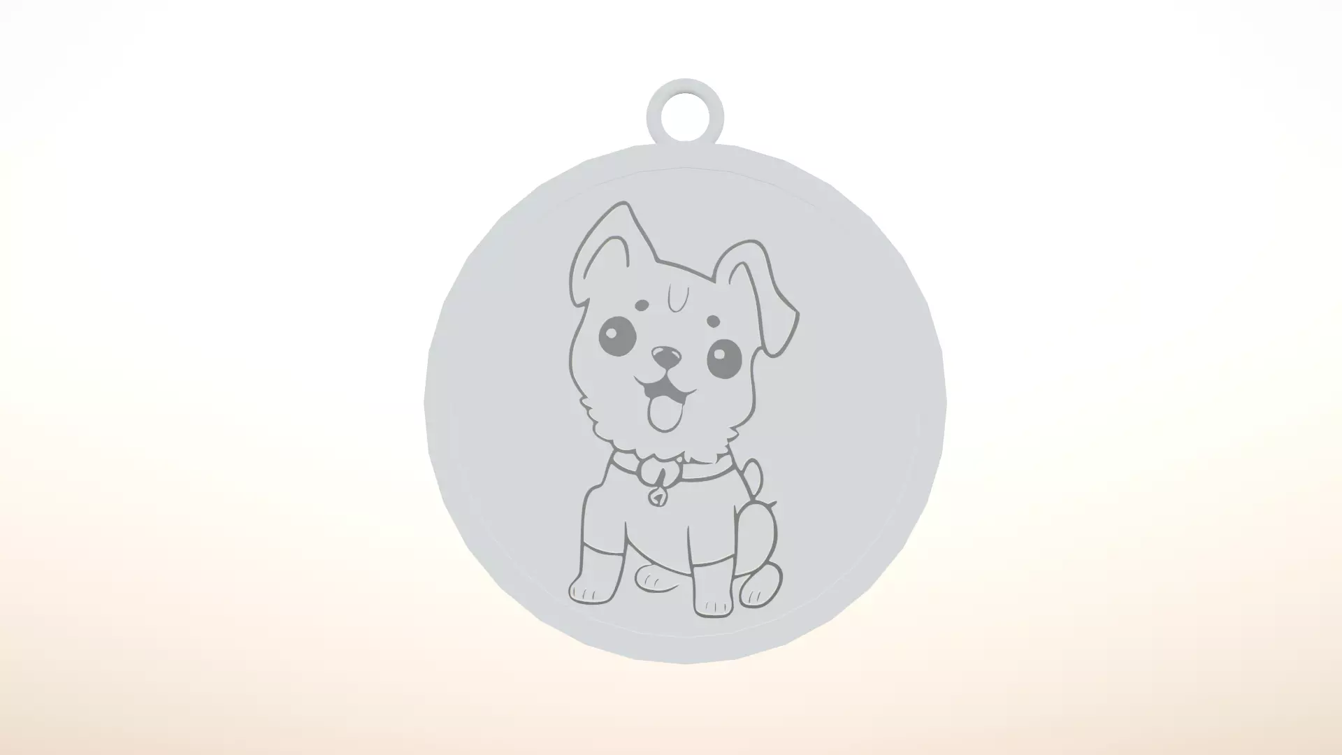 Cute dog stickers drawing 3D print model_0
