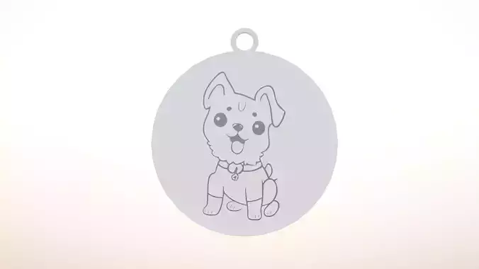 Cute dog stickers drawing 3D print model