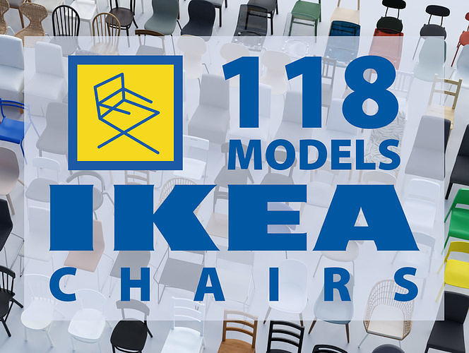 IKEA ASSETS CHAIRS COLLECTION Low-poly 3D model