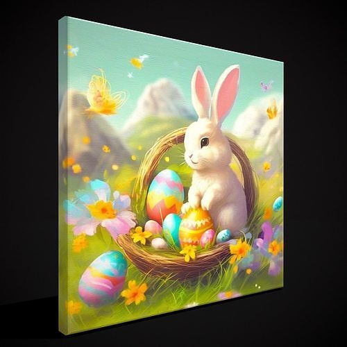 Easter Painting Six Low-poly 3D model
