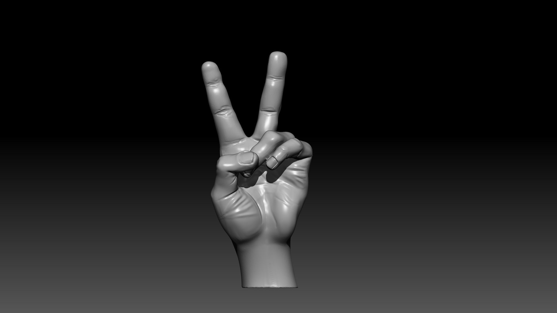 hand sculpted Victory sign 3D print model_3