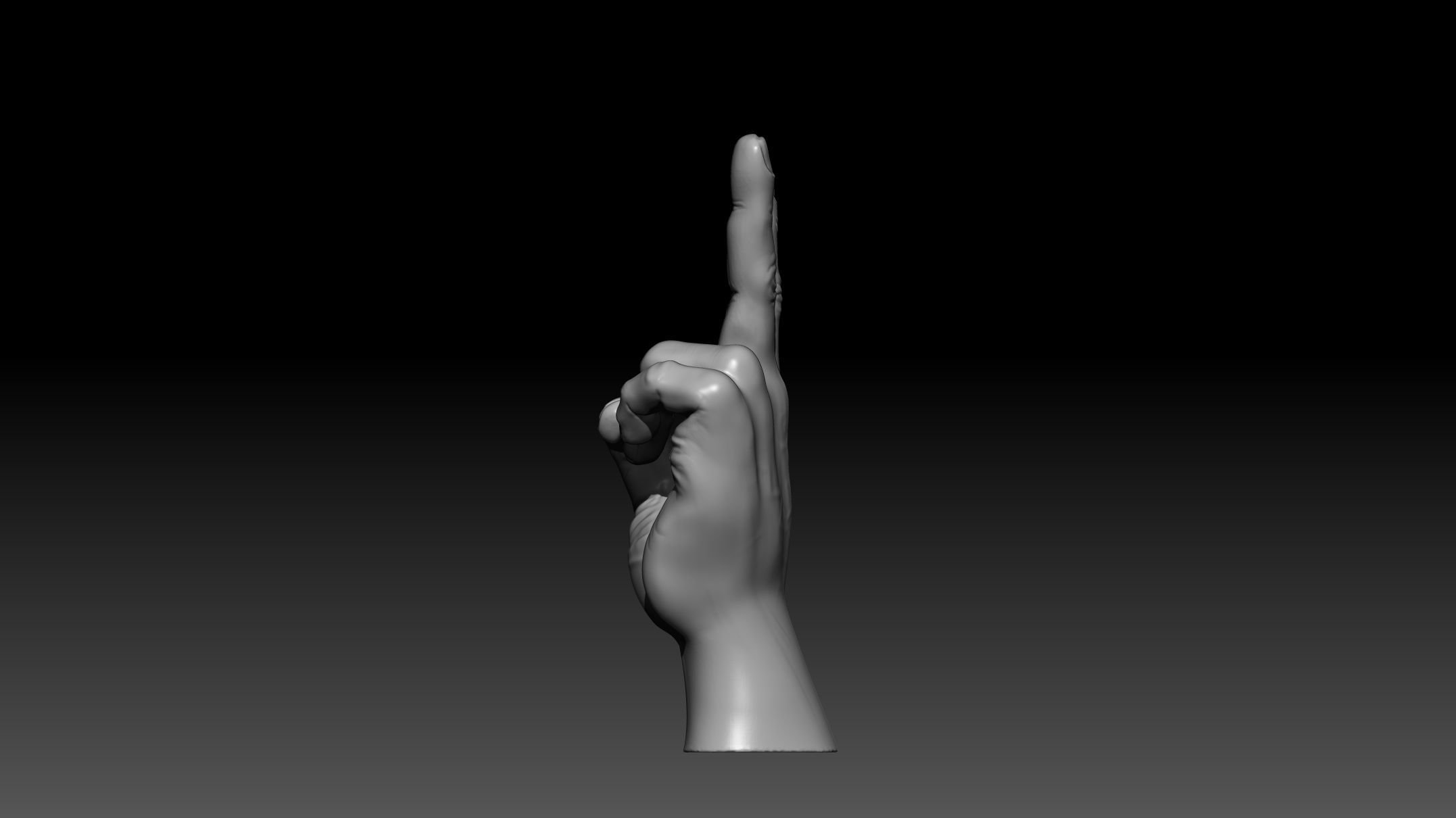 hand sculpted Victory sign 3D print model_4