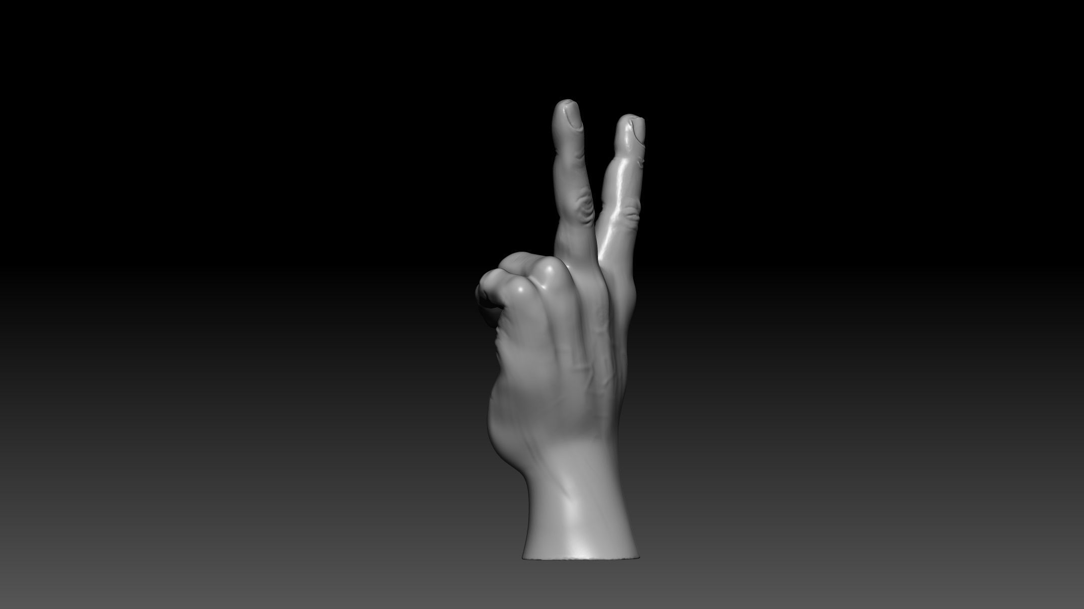hand sculpted Victory sign 3D print model_5