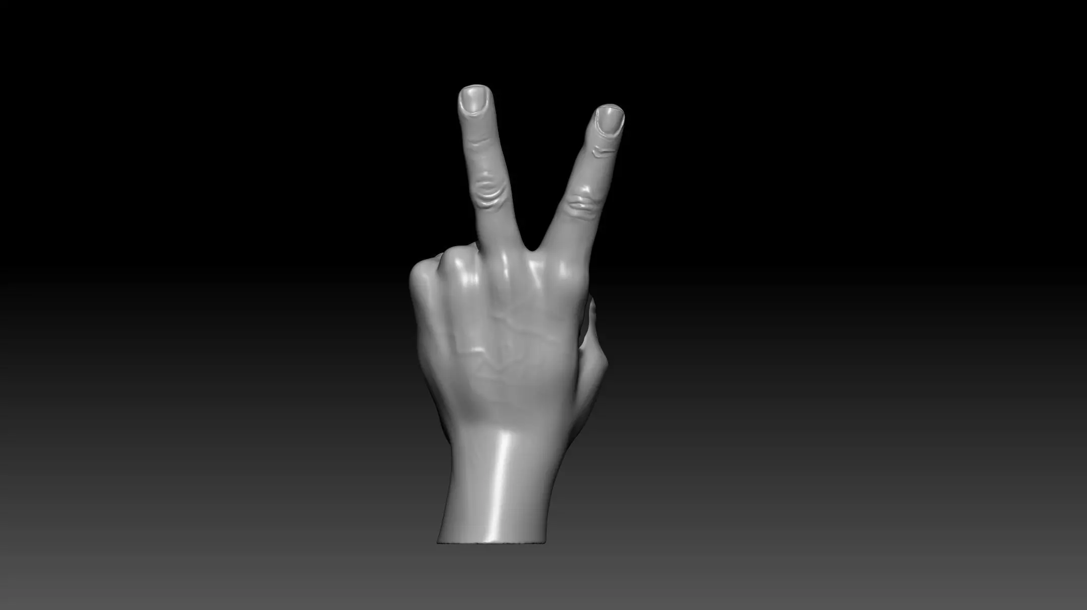 hand sculpted Victory sign 3D print model_0