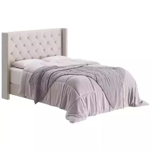 Fabric Low Profile Double Bed