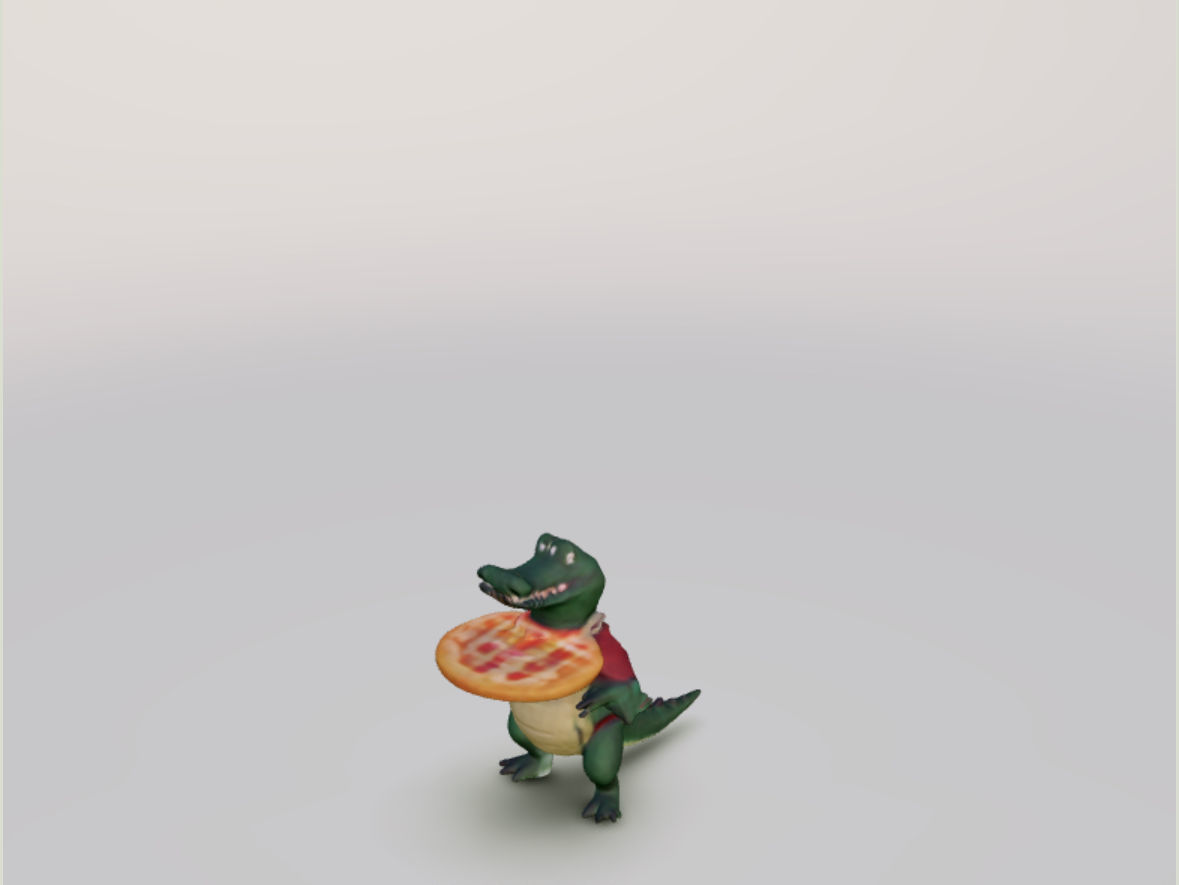 Crocodile Delivering Pizza 3D print model_4
