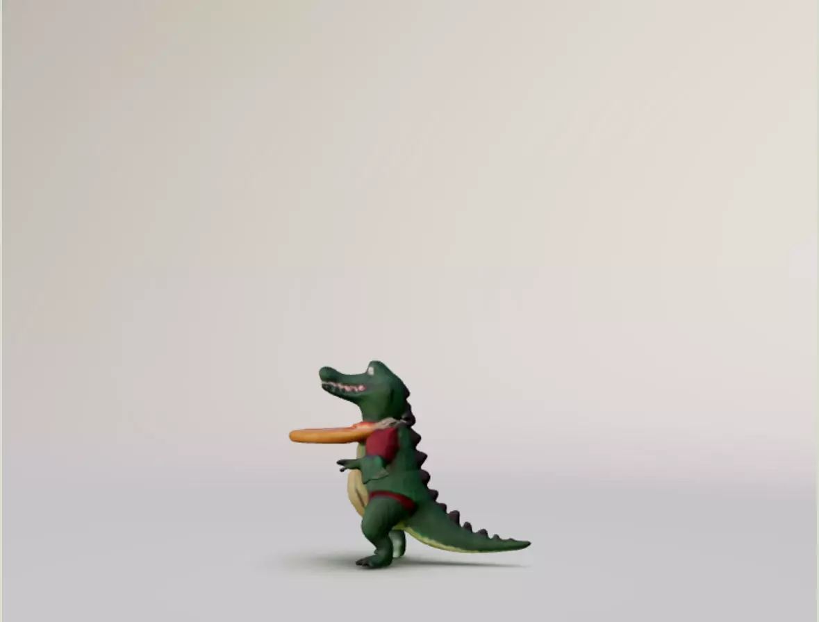 Crocodile Delivering Pizza 3D print model_0